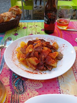 Potatoes and shitake  #Veganuary at Telos Comida Casera Natural Vegetariana y Vegana in San Lorenzo De El Escorial