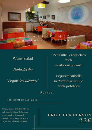 Sharing menu at Telos Comida Casera Natural Vegetariana y Vegana in San Lorenzo De El Escorial