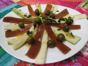 Mixta de noquerones y anchoves at Telos Comida Casera Natural Vegetariana y Vegana in San Lorenzo De El Escorial