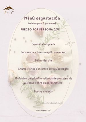 Carta 2022/23 at Telos Comida Casera Natural Vegetariana y Vegana in San Lorenzo De El Escorial
