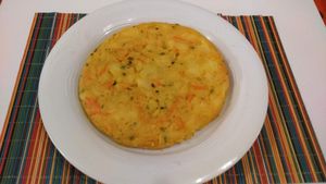 Vegan spanish omelett at Telos Comida Casera Natural Vegetariana y Vegana in San Lorenzo De El Escorial