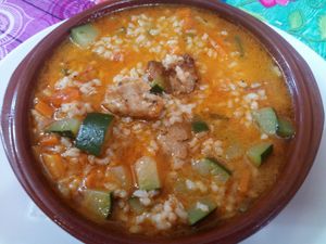 Rice whith vegetables and heura at Telos Comida Casera Natural Vegetariana y Vegana in San Lorenzo De El Escorial