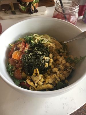 the zucchini bowl, a seasonal item.  at Properly Fueled in Bordentown
