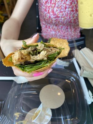 Buffalo chik’un wrap at Farmacy Vegan Kitchen & Bakery in Tampa