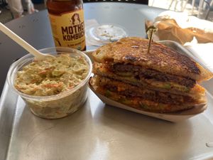 Frisco Melt & Tater Salad #Veganuary at Farmacy Vegan Kitchen & Bakery in Tampa