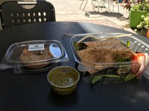 Wrap and donut at Farmacy Vegan Kitchen & Bakery in Tampa