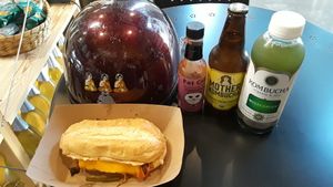 Built my own sub w/grilled peppers, onions, mushrooms, & vegan cheese, on a hoogie roll. at Farmacy Vegan Kitchen & Bakery in Tampa