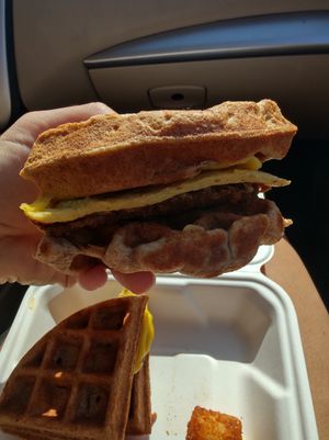Waffle sandwich at Kahiau's Bakery & Cafe in Virginia Beach