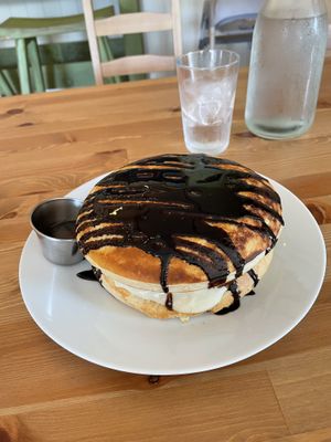 Boston cream pancakes   at Kahiau's Bakery & Cafe in Virginia Beach