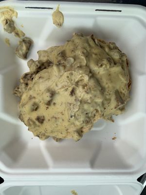 Biscuits and gravy  at Kahiau's Bakery & Cafe in Virginia Beach