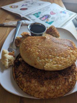 The Pancakes were so yummy they almost didn't get photographed at Kahiau's Bakery & Cafe in Virginia Beach