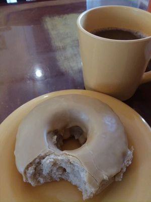 Donut & Coffee at Kahiau's Bakery & Cafe in Virginia Beach