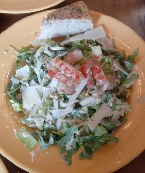 Caesar salad with vegan shrimp at Kahiau's Bakery & Cafe in Virginia Beach