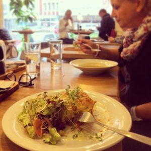 Sheperts pie with side salat at zralé bistro in Zlin