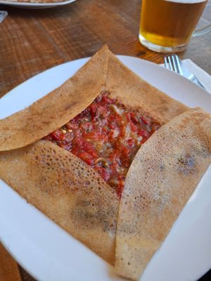 Can't remember the name but the one with mushrooms at El Gat Creperia in Cambrils