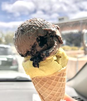 Turmeric Spice and Chocolate Cookie Crumble  at Mr. Dewie's Cashew Creamery in Emeryville