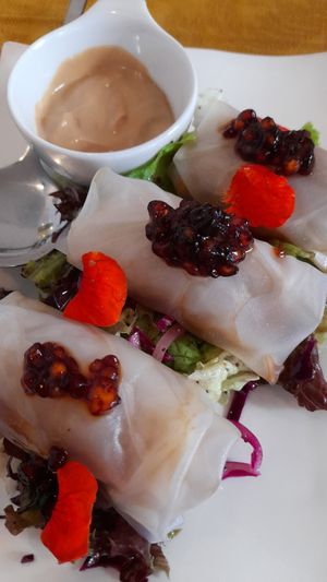 Spring rolls with tapioca caviar at Rotas da Ilha Verde in Sao Miguel