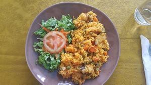 Vegan Paella for lunch at Rotas da Ilha Verde in Sao Miguel