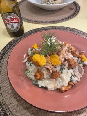 Mushroom and chard risotto   at Rotas da Ilha Verde in Sao Miguel