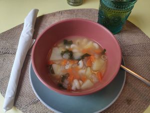 Lunch box 1/2 vegetable soup at Rotas da Ilha Verde in Sao Miguel