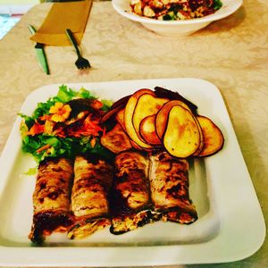 Vegan Cannelloni (photo with filter because of the light) at Rotas da Ilha Verde in Sao Miguel