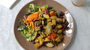 Vegan Ratatouille during lunch at Rotas da Ilha Verde in Sao Miguel