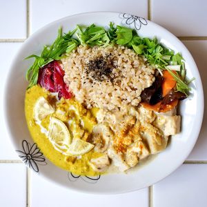 Lemon Chikun and satoimo curry at Vegan Curry in Tokyo