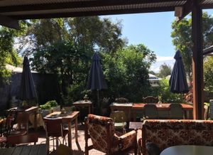 outdoor area at Garden Grub Cafe in Wingham