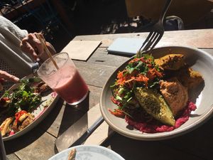 Vegan falafel bowl at Garden Grub Cafe in Wingham