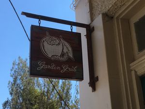 Street signage  at Garden Grub Cafe in Wingham