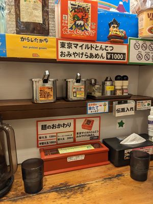 Table at Kyushu Jangara Ramen - Akihabara in Tokyo