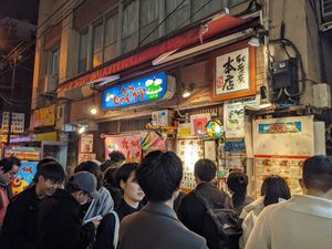 Line to get in, but worth the wait. at Kyushu Jangara Ramen - Akihabara in Tokyo