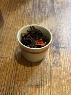 mushroom extra (here with some pickled ginger added)  at Kyushu Jangara Ramen - Akihabara in Tokyo