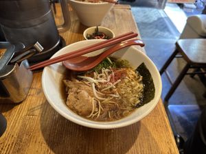 ramen with loads of toppings   at Kyushu Jangara Ramen - Akihabara in Tokyo