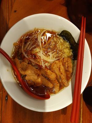 Vegan Ramen with extra soy meat at Kyushu Jangara Ramen - Akihabara in Tokyo