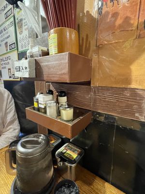Several spices  at Kyushu Jangara Ramen - Akihabara in Tokyo