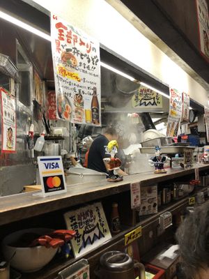The kitchen at Kyushu Jangara Ramen - Akihabara in Tokyo