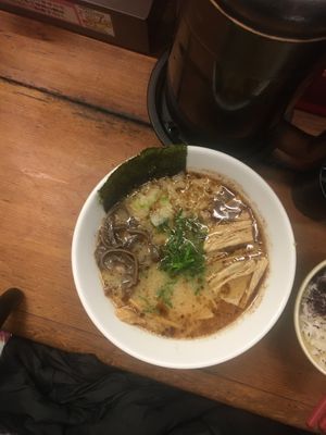 Garlic oil vegan ramen  at Kyushu Jangara Ramen - Akihabara in Tokyo