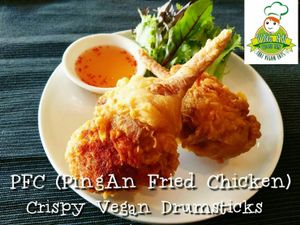 Our New Entree Menu

PFC (PingAn Fried Chicken)
Crispy Vegan Drumsticks  at PingAn Veggie Time in Bowden