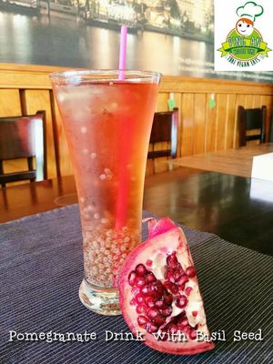 Pomegranate Drink with Basil Seed at PingAn Veggie Time in Bowden