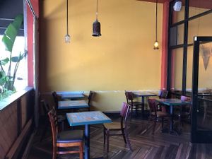 patio area at Enssaro Ethiopian Restaurant in Oakland