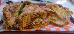 Club sandwich at El Jardin Buffet Nutricional Vegetariano in Guadalajara