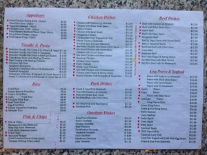 The red dots mean it can be veganised at Trio's Takeaway in Embleton