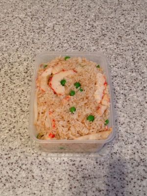 "Prawn" fried rice at Trio's Takeaway in Embleton