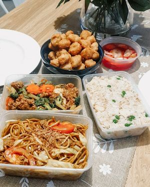 Sooo yummy! All vegan options =) at Trio's Takeaway in Embleton