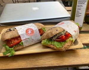 Vegan sandwiches  at Tökmag Vegan Street Food in Budapest