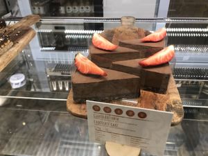 Chocolate cake  at Tökmag Vegan Street Food in Budapest