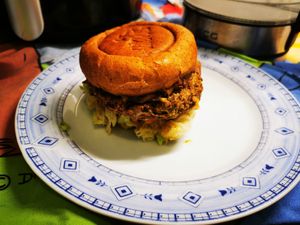 "Tökmag" burger, sweet and spicy 🙂 at Tökmag Vegan Street Food in Budapest