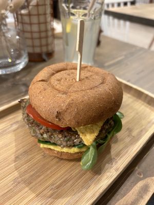 Nachos burger  at Tökmag Vegan Street Food in Budapest