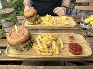 Amazing burgers   at Tökmag Vegan Street Food in Budapest